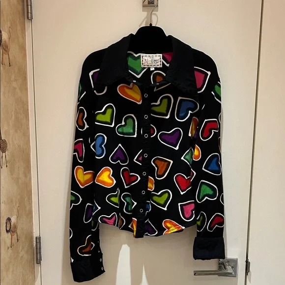 Multicolor Heart Patterned Shirt - Picture 1 of 2
